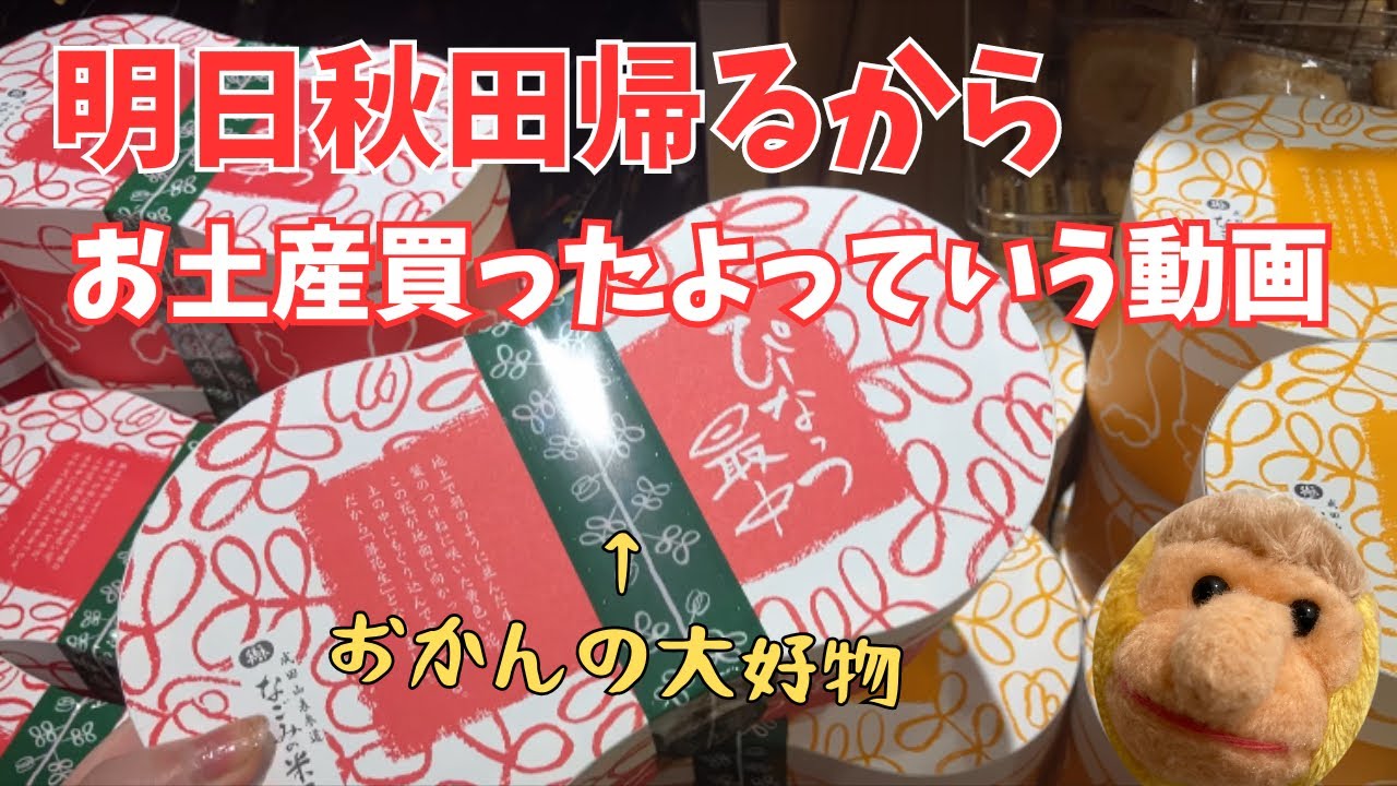 明日帰るから東京駅でお土産買ったよっていう動画｜秋田帰省